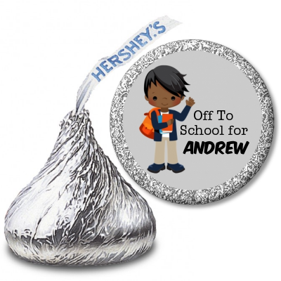  Boy Student - Hershey Kiss School Sticker Labels Option 1