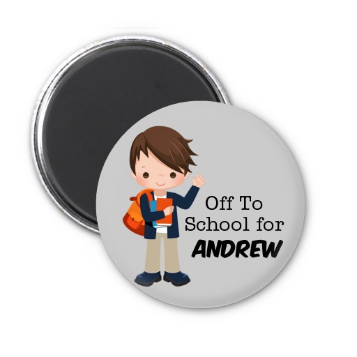  Boy Student - Personalized School Magnet Favors Option 1