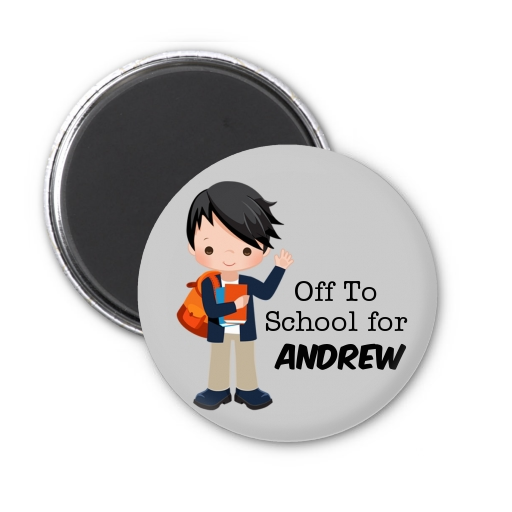  Boy Student - Personalized School Magnet Favors Option 1