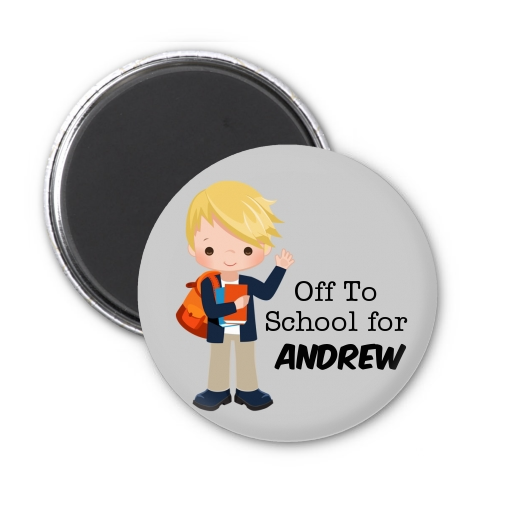  Boy Student - Personalized School Magnet Favors Option 1