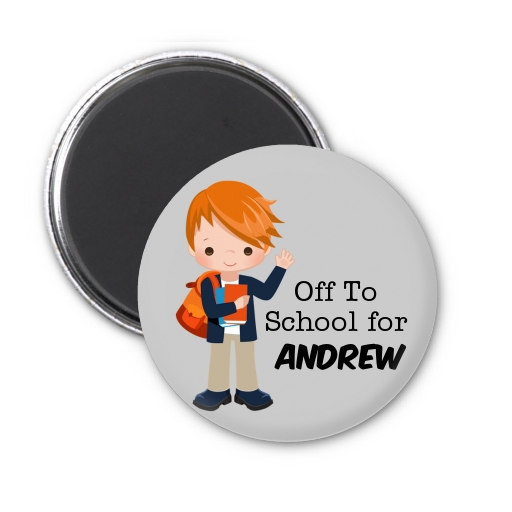  Boy Student - Personalized School Magnet Favors Option 1