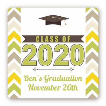 Brilliant Scholar - Square Personalized Graduation Party Sticker Labels