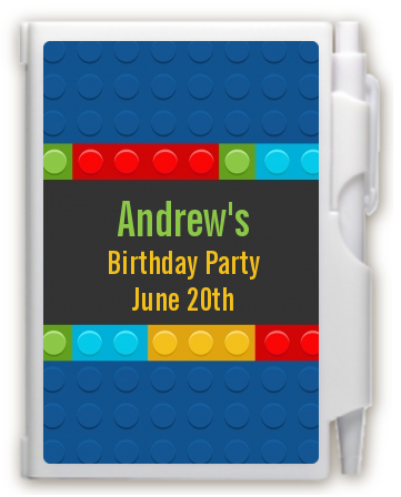 Building Blocks - Birthday Party Personalized Notebook Favor