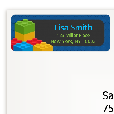 Building Blocks - Birthday Party Return Address Labels