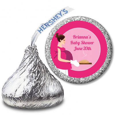 Bun in the Oven Girl - Hershey Kiss Baby Shower Sticker Labels