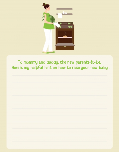 Bun in the Oven Neutral - Baby Shower Notes of Advice