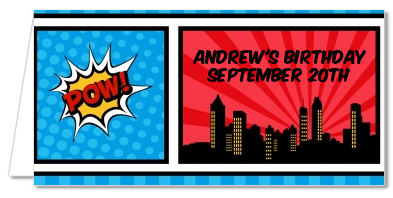 Calling All Superheroes - Personalized Birthday Party Place Cards