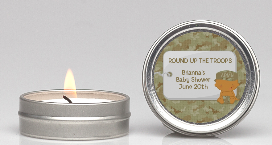  Camo Military - Baby Shower Candle Favors Caucasian