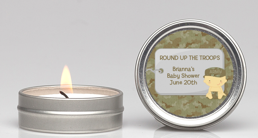  Camo Military - Baby Shower Candle Favors Caucasian