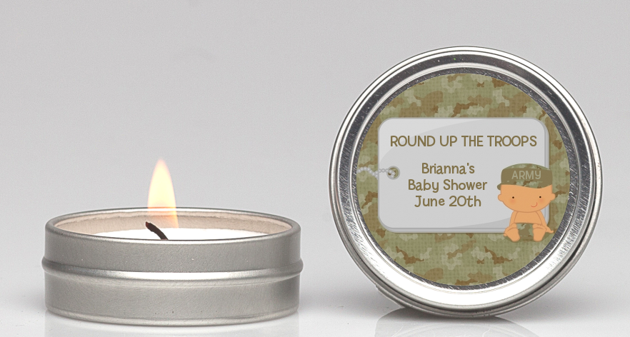  Camo Military - Baby Shower Candle Favors Caucasian