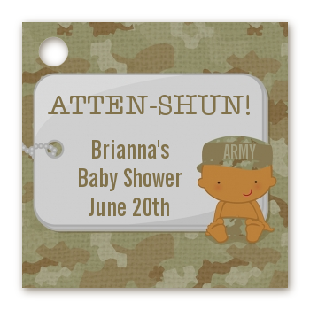  Camo Military - Personalized Baby Shower Card Stock Favor Tags Caucasian