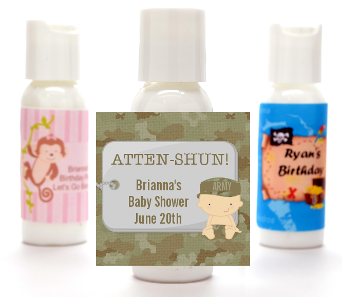  Camo Military - Personalized Baby Shower Lotion Favors Caucasian