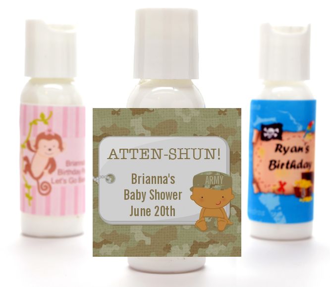  Camo Military - Personalized Baby Shower Lotion Favors Caucasian