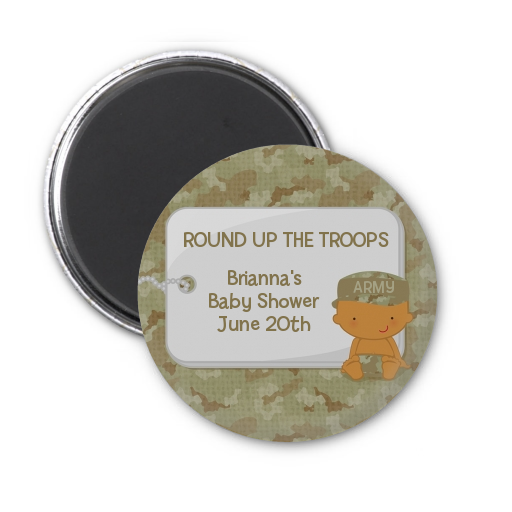  Camo Military - Personalized Baby Shower Magnet Favors Caucasian