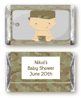  Camo Military - Personalized Baby Shower Mini Candy Bar Wrappers Caucasian