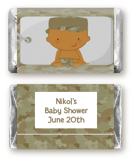  Camo Military - Personalized Baby Shower Mini Candy Bar Wrappers Caucasian