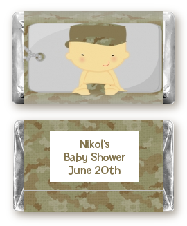  Camo Military - Personalized Baby Shower Mini Candy Bar Wrappers Caucasian