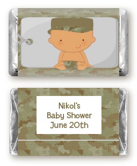  Camo Military - Personalized Baby Shower Mini Candy Bar Wrappers Caucasian