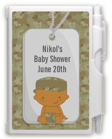  Camo Military - Baby Shower Personalized Notebook Favor Caucasian