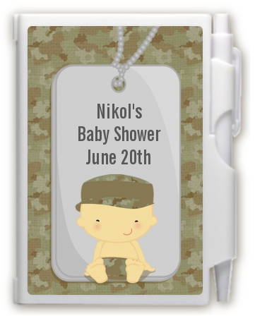  Camo Military - Baby Shower Personalized Notebook Favor Caucasian