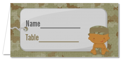  Camo Military - Personalized Baby Shower Place Cards Caucasian