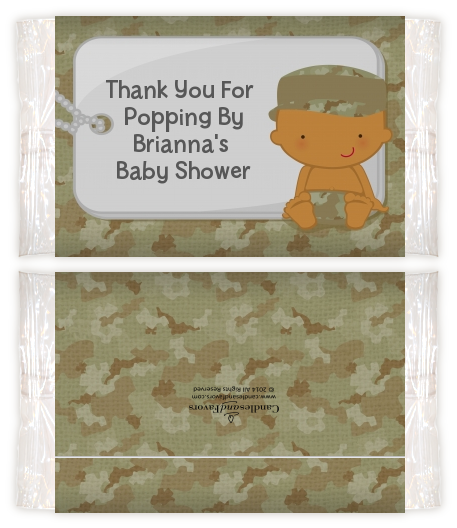  Camo Military - Personalized Popcorn Wrapper Baby Shower Favors Caucasian