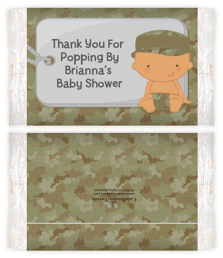  Camo Military - Personalized Popcorn Wrapper Baby Shower Favors Caucasian