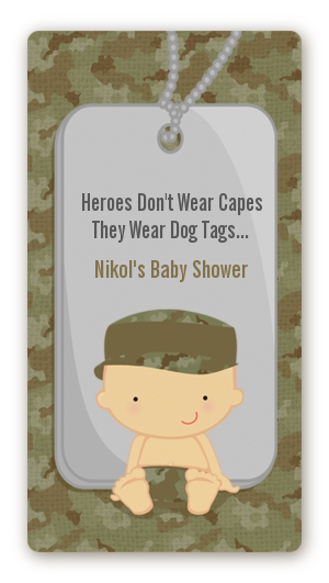  Camo Military - Custom Rectangle Baby Shower Sticker/Labels Caucasian