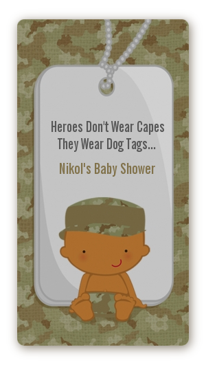  Camo Military - Custom Rectangle Baby Shower Sticker/Labels Caucasian