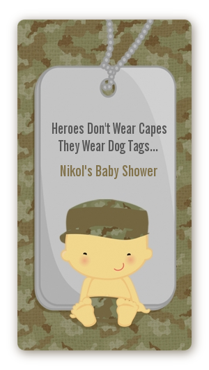  Camo Military - Custom Rectangle Baby Shower Sticker/Labels Caucasian