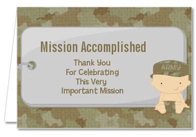  Camo Military - Baby Shower Thank You Cards Caucasian