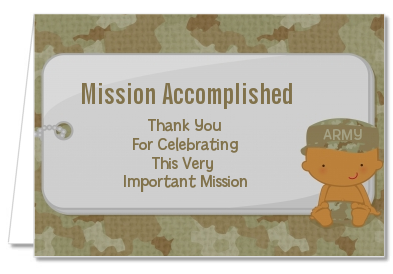  Camo Military - Baby Shower Thank You Cards Caucasian