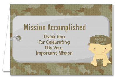  Camo Military - Baby Shower Thank You Cards Caucasian