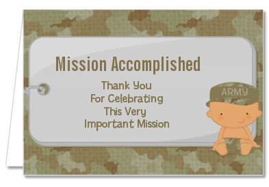  Camo Military - Baby Shower Thank You Cards Caucasian