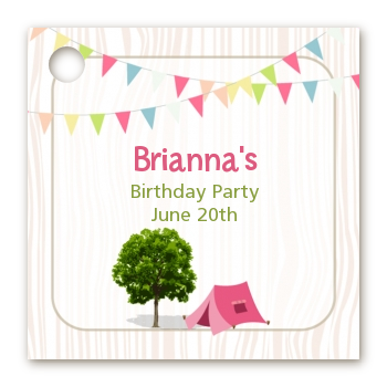 Camping Glam Style - Personalized Birthday Party Card Stock Favor Tags