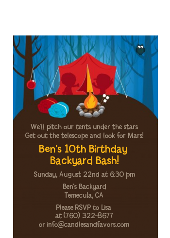 Camping - Birthday Party Petite Invitations