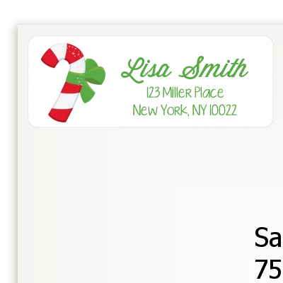 Candy Cane - Christmas Return Address Labels