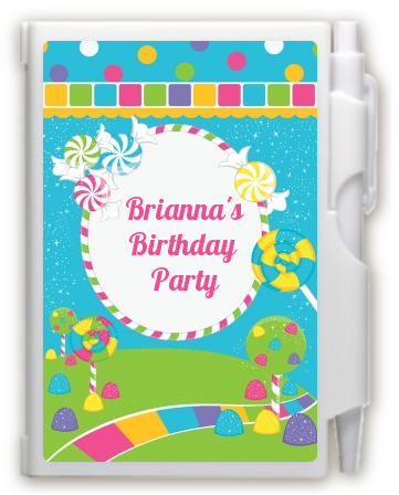 Candy Land - Birthday Party Personalized Notebook Favor