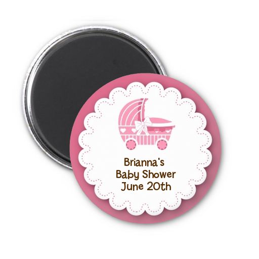  Carriage - Personalized Baby Shower Magnet Favors Blue