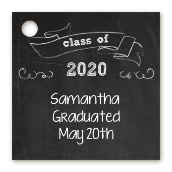 Chalkboard Celebration - Personalized Graduation Party Card Stock Favor Tags