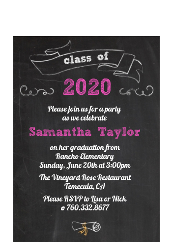 Chalkboard Celebration - Graduation Party Petite Invitations