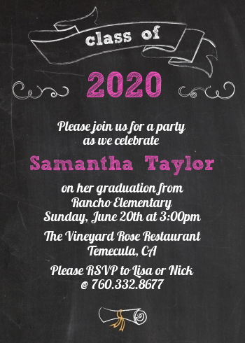 Chalkboard Celebration - Graduation Party Invitations