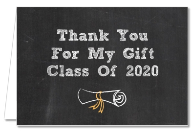 Chalkboard Celebration - Graduation Party Thank You Cards