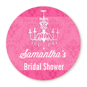 Chandelier - Round Personalized Bridal Shower Sticker Labels 