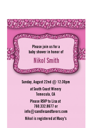 Cheetah Print Pink - Birthday Party Petite Invitations