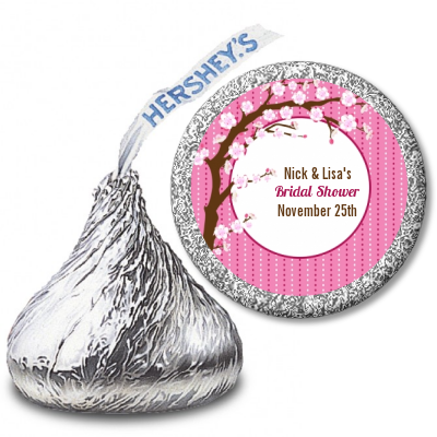 Cherry Blossom - Hershey Kiss Bridal Shower Sticker Labels