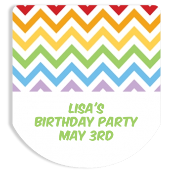 Chevron Rainbow - Personalized Hand Sanitizer Sticker Labels