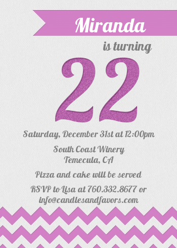 Chevron Sparkle - Birthday Party Invitations