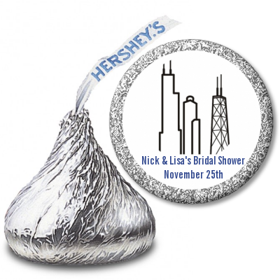 Chicago - Hershey Kiss Bridal Shower Sticker Labels