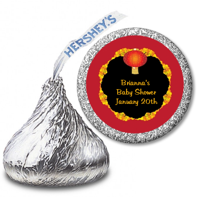 Chinese New Year Lantern - Hershey Kiss Baby Shower Sticker Labels